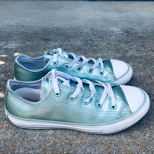 VGC Converse all-star Pebble leather mint green